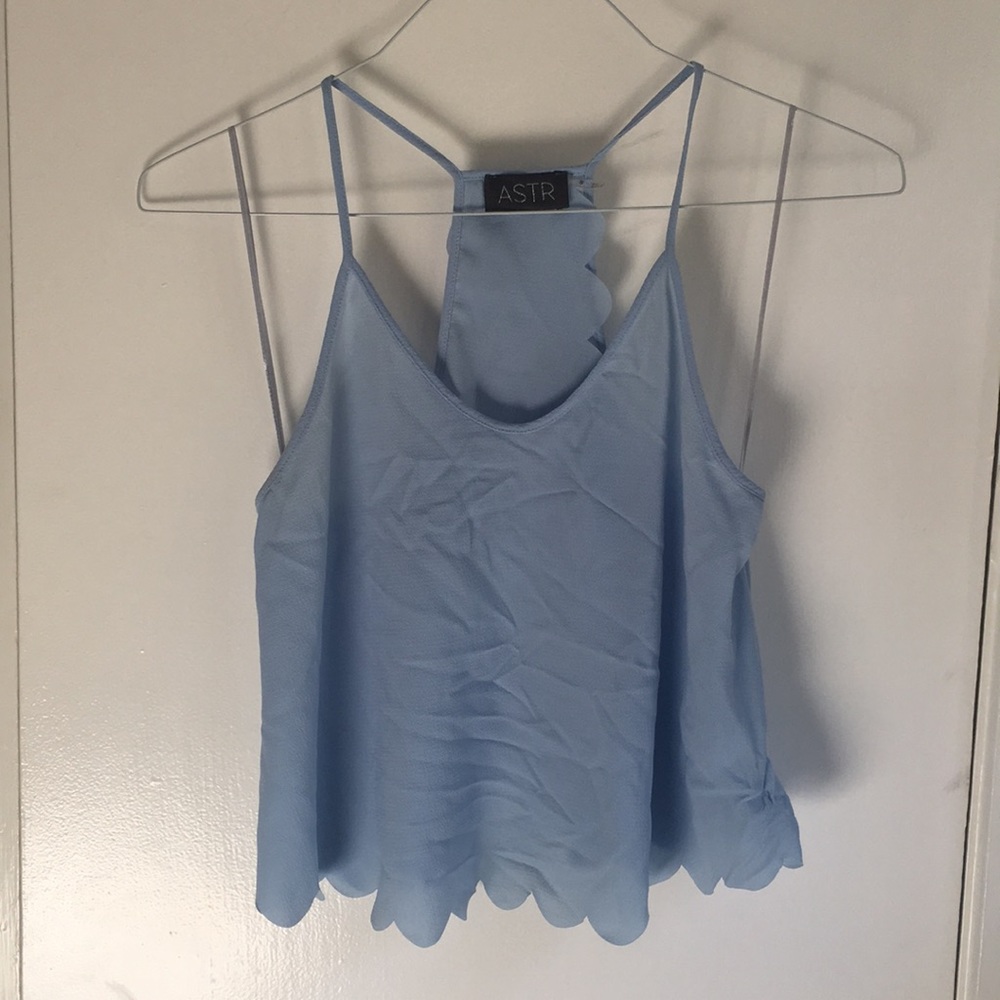 Sky Blue Scalloped Tank
